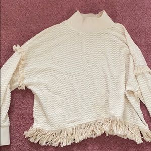Zara High neck knit sweater with frills